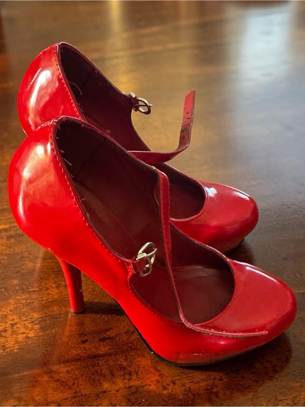 Women's Red Mary Jane High Heel Pumps